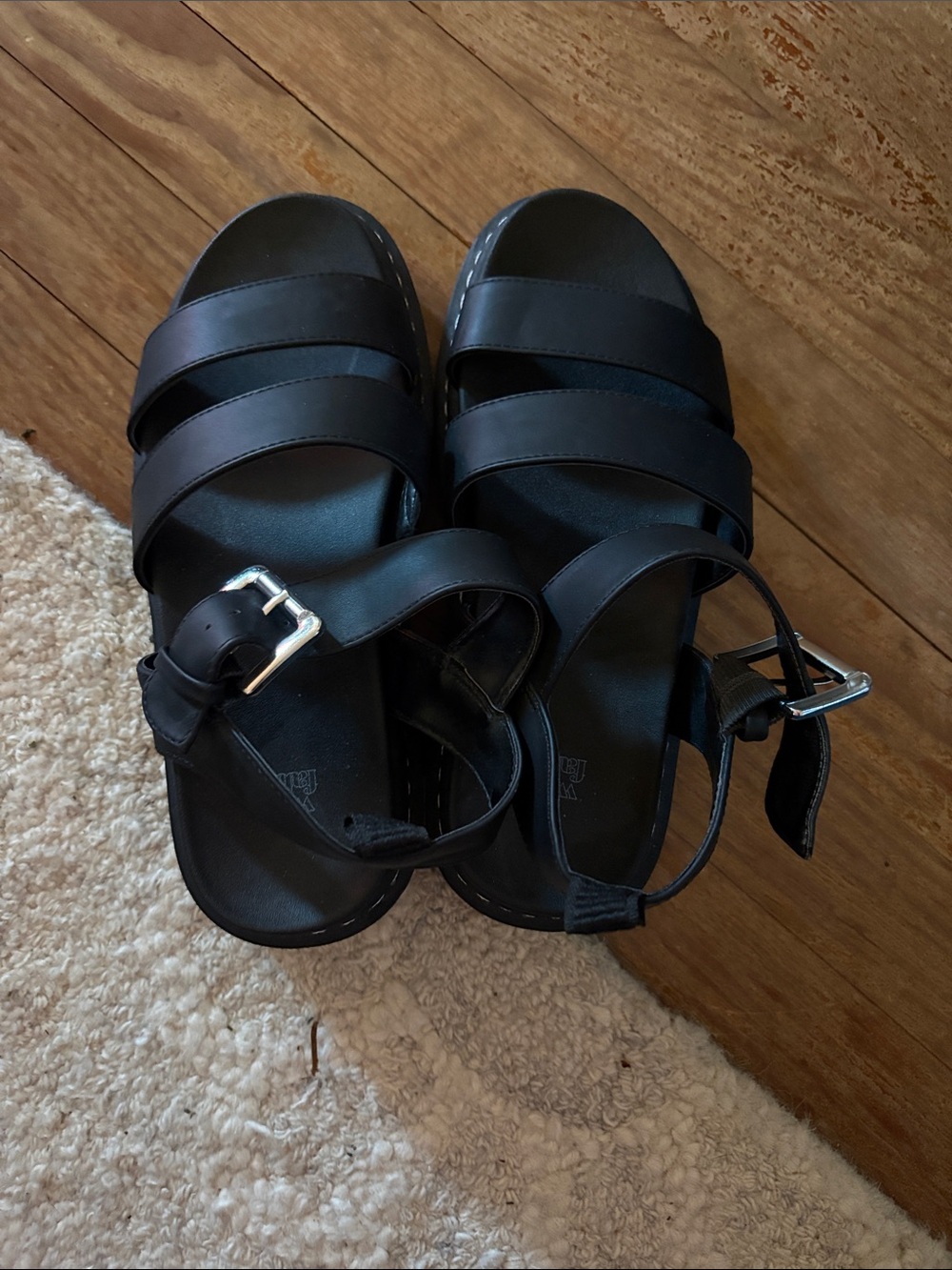 wild fable Black Strappy Buckle Sandals